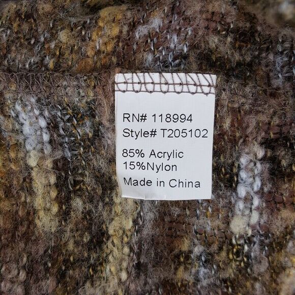 PIKO 1988 Sweater Womens Small Brown Pullover Marled Chunky Knit Tan Cream - Picture 4 of 7